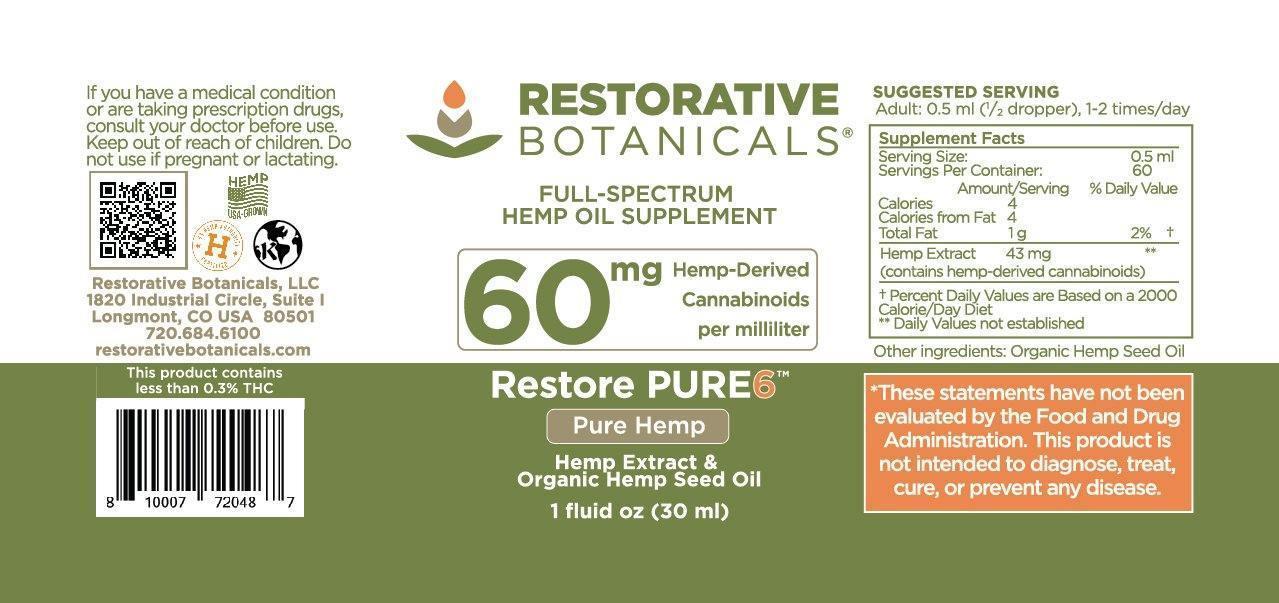 Restorative Botanicals - High Potency - Pure 6 - Natural Flavor
